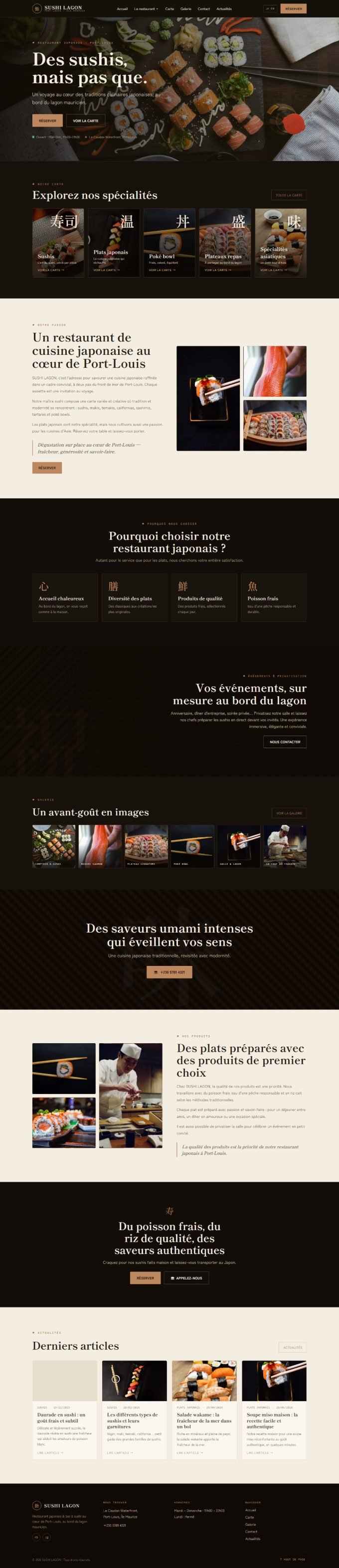 Sushi Lagon restaurant website, made by NetBoost360
